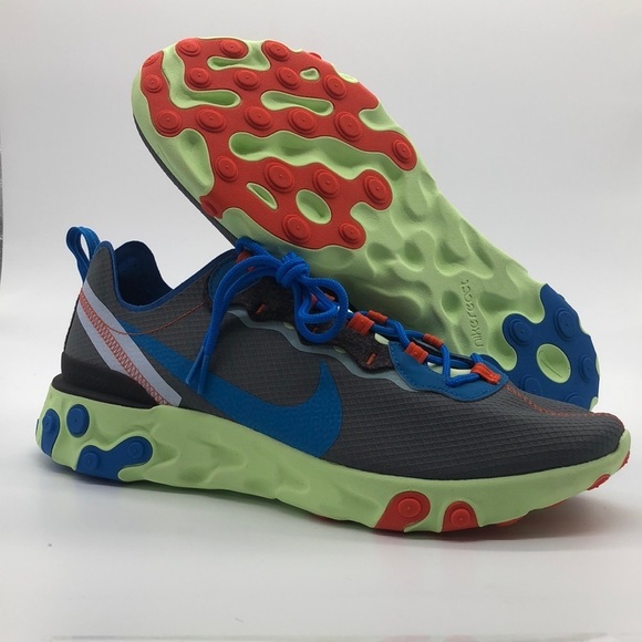 mens nike react element 55 grey
